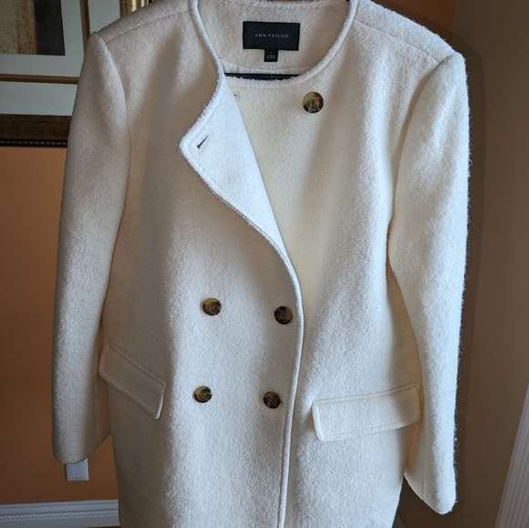 Ann Taylor Wool Blend Crew Neck Coat Size L - Picture 5 of 16